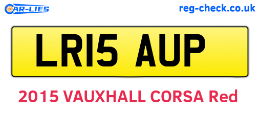 LR15AUP are the vehicle registration plates.