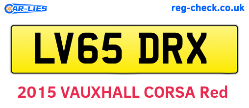 LV65DRX are the vehicle registration plates.