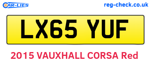 LX65YUF are the vehicle registration plates.