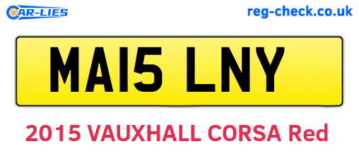 MA15LNY are the vehicle registration plates.