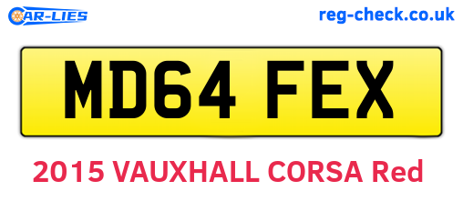 MD64FEX are the vehicle registration plates.