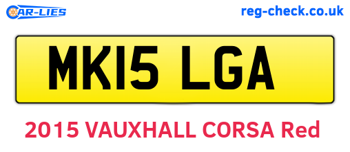 MK15LGA are the vehicle registration plates.