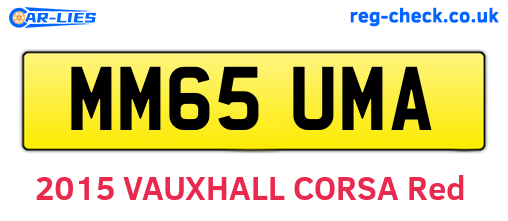 MM65UMA are the vehicle registration plates.