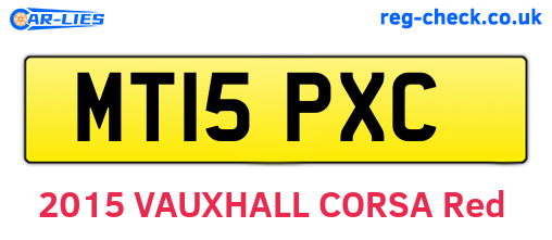MT15PXC are the vehicle registration plates.