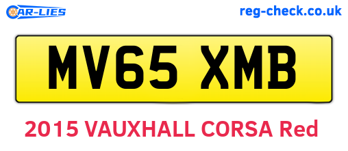 MV65XMB are the vehicle registration plates.