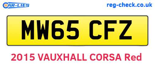 MW65CFZ are the vehicle registration plates.