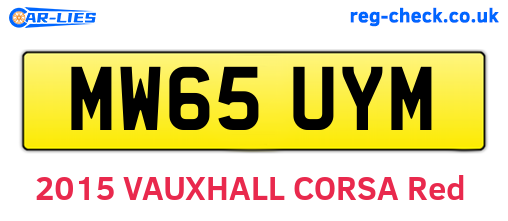 MW65UYM are the vehicle registration plates.
