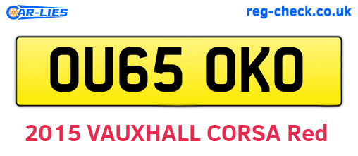 OU65OKO are the vehicle registration plates.