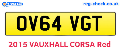OV64VGT are the vehicle registration plates.