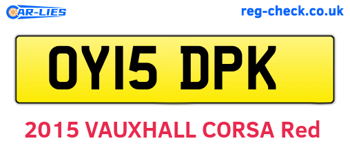 OY15DPK are the vehicle registration plates.