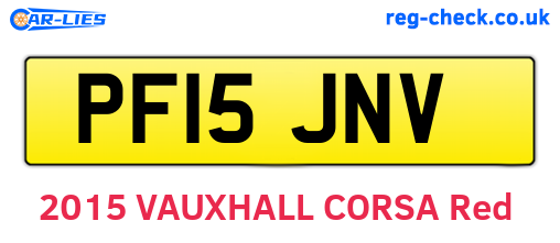 PF15JNV are the vehicle registration plates.