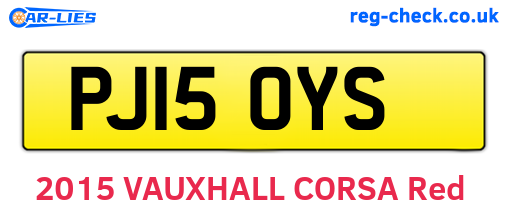 PJ15OYS are the vehicle registration plates.
