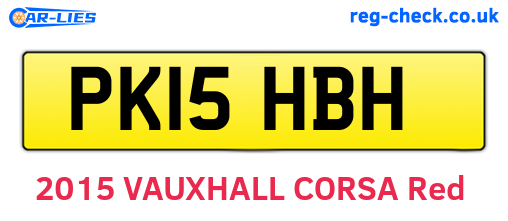 PK15HBH are the vehicle registration plates.