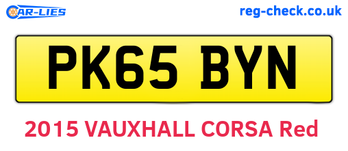 PK65BYN are the vehicle registration plates.