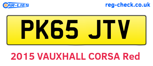 PK65JTV are the vehicle registration plates.