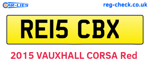 RE15CBX are the vehicle registration plates.