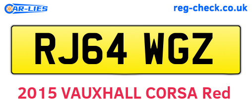 RJ64WGZ are the vehicle registration plates.