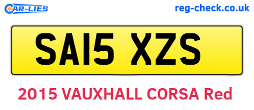 SA15XZS are the vehicle registration plates.