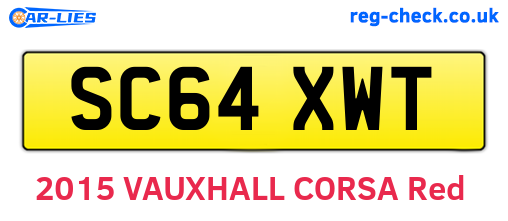 SC64XWT are the vehicle registration plates.