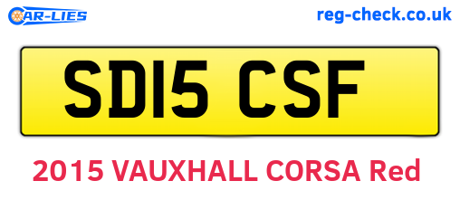 SD15CSF are the vehicle registration plates.