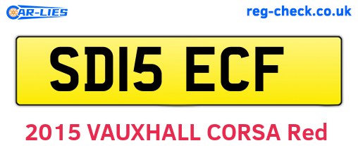SD15ECF are the vehicle registration plates.