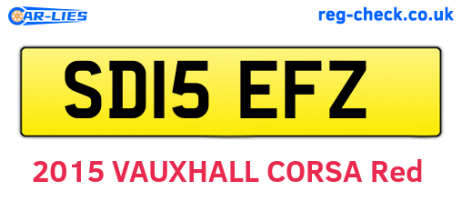 SD15EFZ are the vehicle registration plates.