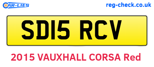 SD15RCV are the vehicle registration plates.