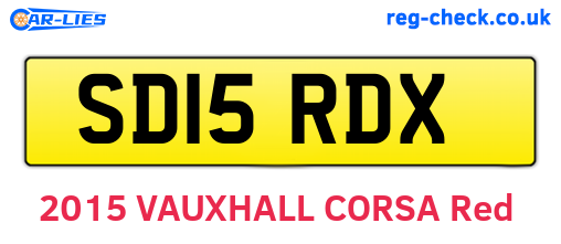 SD15RDX are the vehicle registration plates.