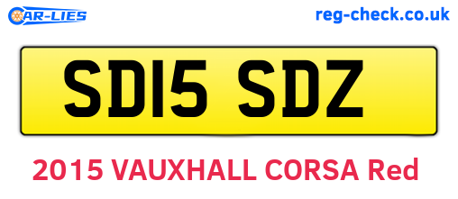 SD15SDZ are the vehicle registration plates.