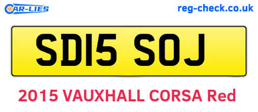 SD15SOJ are the vehicle registration plates.