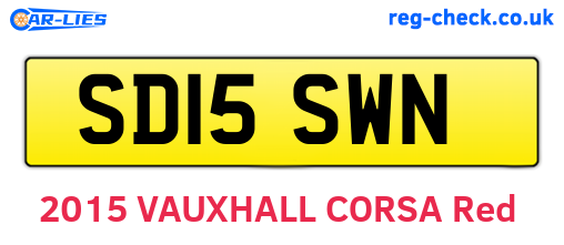 SD15SWN are the vehicle registration plates.