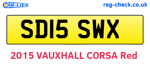 SD15SWX are the vehicle registration plates.