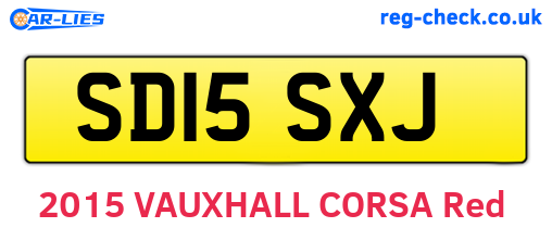 SD15SXJ are the vehicle registration plates.