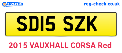 SD15SZK are the vehicle registration plates.