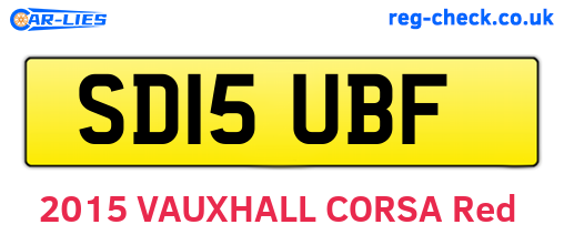 SD15UBF are the vehicle registration plates.