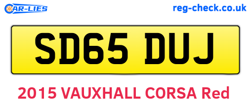 SD65DUJ are the vehicle registration plates.