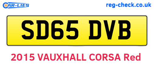 SD65DVB are the vehicle registration plates.