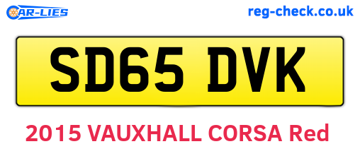 SD65DVK are the vehicle registration plates.