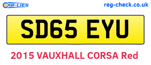 SD65EYU are the vehicle registration plates.