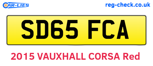 SD65FCA are the vehicle registration plates.
