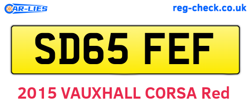 SD65FEF are the vehicle registration plates.