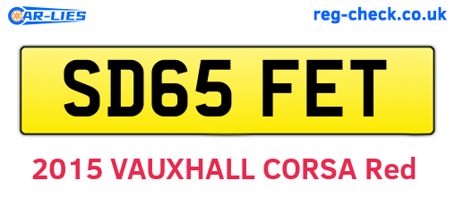 SD65FET are the vehicle registration plates.