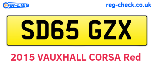 SD65GZX are the vehicle registration plates.