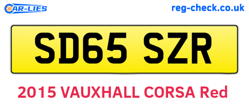 SD65SZR are the vehicle registration plates.