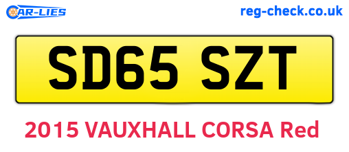 SD65SZT are the vehicle registration plates.