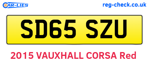 SD65SZU are the vehicle registration plates.
