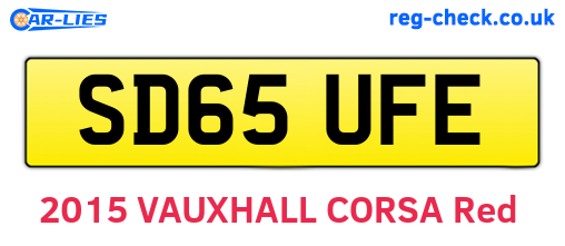SD65UFE are the vehicle registration plates.
