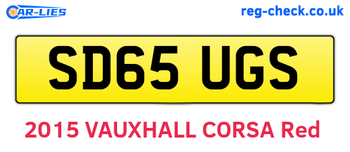 SD65UGS are the vehicle registration plates.