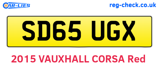 SD65UGX are the vehicle registration plates.