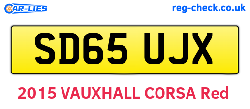 SD65UJX are the vehicle registration plates.